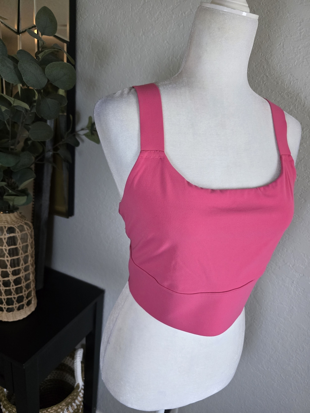 Athleta Women's Warrior Longline Vibrant Pink Bra Criss Cross Strap XL - Picture 4 of 9
